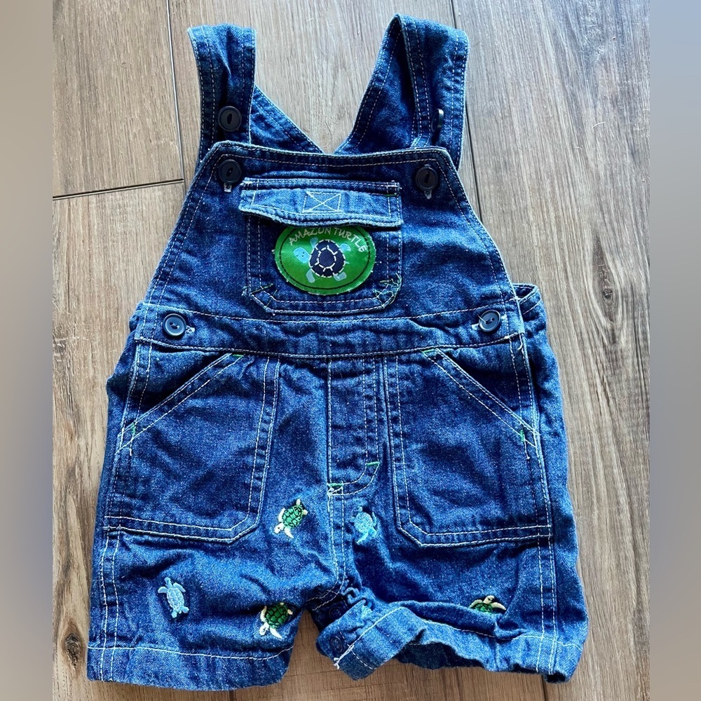 Vintage Baby Overalls | Baby Togs | Turtle Embroidery | 3-6mo| VGUC